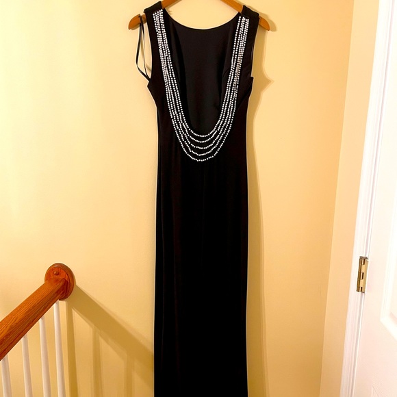 Black Low Back Formal Dress - Picture 1 of 5